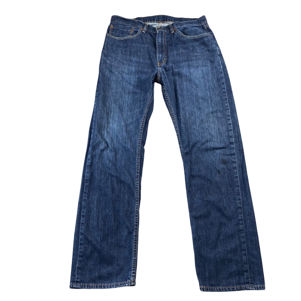 Levis 505 Jeans Mens 36x32 Blue Dark Wash Regular Fit Straight Leg 2017